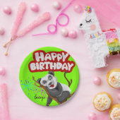 紙プレート、ハッピーバースデーパンダベア ペーパープレート (パーティー)