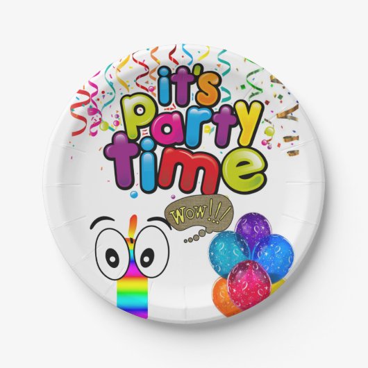 紙プレート、ハッピーバースデーパーティー時間 ペーパープレート (正面)