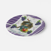 紙プレート、ハッピーバースデービクトリアンストライプ ペーパープレート (アングル)