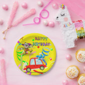 紙プレート、ハッピーバースデーピエロ車紙吹雪 ペーパープレート (パーティー)