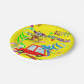 紙プレート、ハッピーバースデーピエロ車紙吹雪 ペーパープレート (アングル)