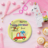 紙プレート、ハッピーバースデーピエロ車 ペーパープレート (パーティー)