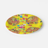 紙プレート、ハッピーバースデーピザパーティー ペーパープレート (アングル)