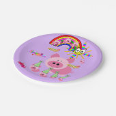 紙プレート、ハッピーバースデーピンクピグ ペーパープレート (アングル)