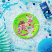 紙プレート、ハッピーバースデーピンクフェアリーアイスクリーム ペーパープレート (パーティー)