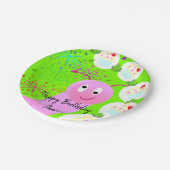 紙プレート、ハッピーバースデーピンク妖精ワーム ペーパープレート (アングル)