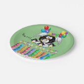 紙プレート、ハッピーバースデーペンギンキャンドル ペーパープレート (アングル)