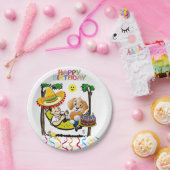 紙プレート、ハッピーバースデーマンドッグ紙吹雪 ペーパープレート (パーティー)