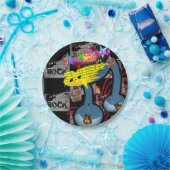 紙プレート、ハッピーバースデーロック音楽ギター ペーパープレート (パーティー)