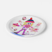 紙プレート、ハッピーバースデーワッキーガールピンク ペーパープレート (アングル)