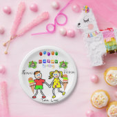 紙プレート、ハッピーバースデー双子 ペーパープレート (パーティー)