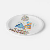 紙プレート、ハッピーバースデー帽子 ペーパープレート (アングル)