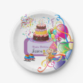 紙プレート、ハッピーバースデー海馬風船 ペーパープレート (正面)