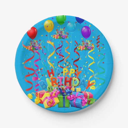 紙プレート、ハッピーバースデー紙プレート ペーパープレート (正面)