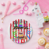 紙プレート、ハッピーバースデー紙吹雪キャッツケーキ ペーパープレート (パーティー)