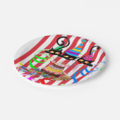 紙プレート、ハッピーバースデー紙吹雪キャッツケーキ ペーパープレート (アングル)