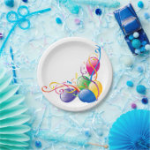 紙プレート、ハッピーバースデー紙吹雪バルーン ペーパープレート (パーティー)