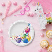 紙プレート、ハッピーバースデー紙吹雪バルーン ペーパープレート (パーティー)