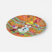 紙プレート、ハッピーバースデー雪だるまクリスマス ペーパープレート (アングル)