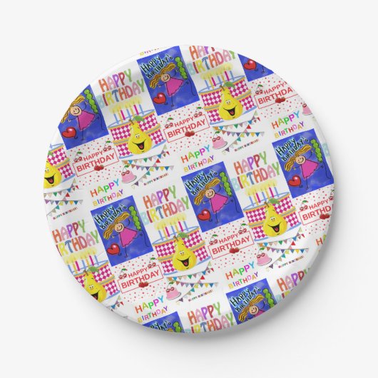 紙プレート、ハッピーバースデー ペーパープレート (正面)