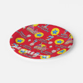 紙プレート、ハッピー7誕生日#7バルーン ペーパープレート (アングル)