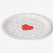 紙プレート-ハート ペーパープレート (アングル)