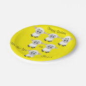 紙プレート、ヒツジ黄色ハッピーバースデー5th ペーパープレート (アングル)