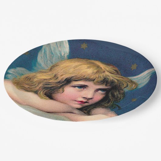 紙プレート:ビンテージクリスマスエンジェル ペーパープレート (アングル)