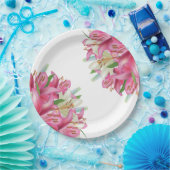 紙プレート – ピンクリリー ペーパープレート (パーティー)