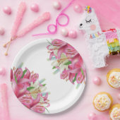 紙プレート – ピンクリリー ペーパープレート (パーティー)