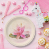 紙プレート：ピンクロータス ペーパープレート (パーティー)