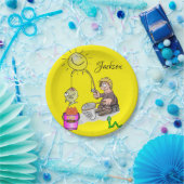 紙プレート、フィッシャーマンサンフィッシュイエロー ペーパープレート (パーティー)