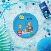 紙プレート、フィッシャーマンフィッシュサンブルー ペーパープレート (パーティー)