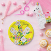 紙プレート、フローラバタフライイエロー春 ペーパープレート (パーティー)