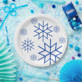 紙プレート – ブルースノーフレーク ペーパープレート (パーティー)