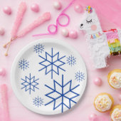 紙プレート – ブルースノーフレーク ペーパープレート (パーティー)