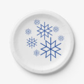 紙プレート – ブルースノーフレーク ペーパープレート (正面)