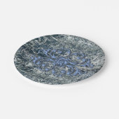 紙プレート、ブルーマーブル ペーパープレート (アングル)