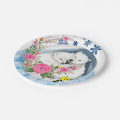 紙プレート、ホッキョクグマフローラ花（昆虫）マルハナバチ ペーパープレート (アングル)