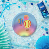 紙プレート – ホットエアバルーン付き虹 ペーパープレート (パーティー)