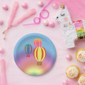 紙プレート – ホットエアバルーン付き虹 ペーパープレート (パーティー)