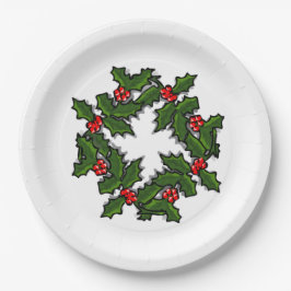 紙プレート – ホリーのリースと離れベリーの ペーパープレート