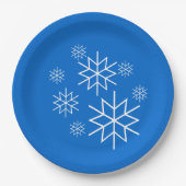 紙プレート – ホワイトスノーフレーク ペーパープレート (正面)