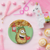 紙プレート、ポテトフライフランスのスのケチャップグリーン ペーパープレート (パーティー)