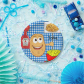 紙プレート、ポテトフライフランスのスのケチャッププレイド ペーパープレート (パーティー)