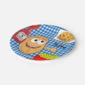 紙プレート、ポテトフライフランスのスのケチャッププレイド ペーパープレート (アングル)