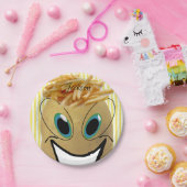 紙プレート、ポテトフライフランスのスストライプイエロー ペーパープレート (パーティー)