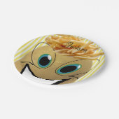 紙プレート、ポテトフライフランスのスストライプイエロー ペーパープレート (アングル)