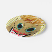 紙プレート、ポテトフライフランスのズイエローストライプ ペーパープレート (アングル)