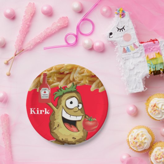 紙プレート、ポテトフライフランスのズケチャップ ペーパープレート (パーティー)